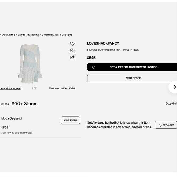 LoveShackFancy Long Sleeve Sweater Knit Dress Womens Small Blue White XS GUC - Picture 4 of 6